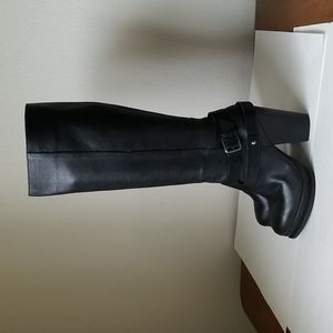 Seychelles Tall Black Leather Heeled Boots - Size 8